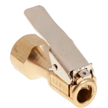 1/4" NPT Brass Lock-on Tire Inflator Female Air Chuck with Clip Gold 2024 - buy cheap