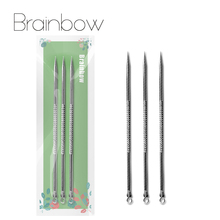 Brainbow 3pc acne agulha cravo ferramenta de remoção espinha inoxidável ponto comedone acne extrator poros mais limpo beleza rosto cuidados com a pele 2024 - compre barato