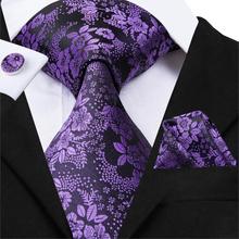 Gravata alta-gravata de marca famosa, gravata com lenço para homens, tecido de seda, jacquard, feito em china, conjunto de abotoaduras 2024 - compre barato