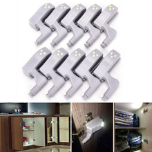 Sensor interno de luz de led para armários, luzes para cozinha, quarto, guarda-roupa, luz noturna operada com bateria, com 10 peças
