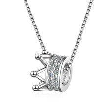 Lukeni qualidade superior prata 925 colar para as mulheres acessórios de festa moda cristal ouro coroa gargantilha colar menina jóias presente 2024 - compre barato