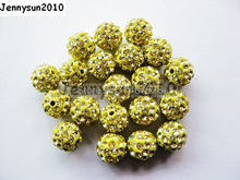 12mm Jonquil Top Quality Czech Crystal Rhinestones Pave Clay Round Disco Ball Spacer Beads For Jewelry Crafts 100pcs / Pack 2024 - buy cheap