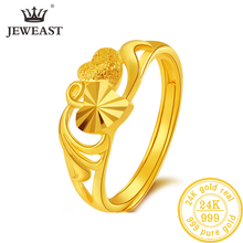 24 k puro ouro anel real au 999 sólido anéis de ouro brilhante coração bonito luxo na moda clássico jóias venda quente novo 2020 2024 - compre barato
