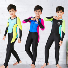 Hisea-bañador de una pieza para niños, traje de buceo de manga larga, traje de baño para surfear, traje de baño Anti-UV 2024 - compra barato