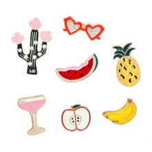 Cartoon Fruit Brooches & pins Cute banana orange apple cactus Enamel Pin Badges Jeans shirt hat Lapel Badge accessories Jewelry 2024 - compre barato