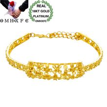 Omhxfc atacado europeu moda mulher feminino festa de aniversário presente de casamento do vintage flor rosa 18kt ouro pulseiras be185 2024 - compre barato