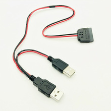 Кабель питания SATA-USB, адаптер USB для жесткого диска 40 см, USB 5 В, штекер на 15 контактов SATA, гнездо USB, источник питания для ноутбука 2,5 дюйма, SATA HDD SSD 2024 - купить недорого