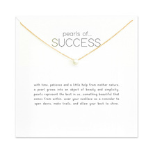 Exquisite Pearls Of Success Clavicle Necklace Gold Color Chain Choker White Pearl Card For Women Vacation Gift 2024 - buy cheap