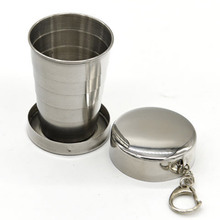 Новый стиль Складные Выдвижные чашки из нержавеющей стали складной стакан для блэкджека серебро и 60*47,5 мм 2024 - купить недорого