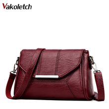 2022 New Soft Crossbody Bags For Women Pu Leather Handbags Designer Women Shoulder Bags High Quality Solid Messenger Bags KL512 2024 - buy cheap