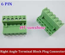 High Quality 2EDG5.08mm Pitch Right Angle 6 pin 6 way Screw Terminal Block Plug Connector 20PCS/LOT 2024 - buy cheap