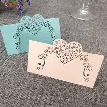 50pcs Heart Shape Laser Cut Wine Guest Party Table Name Place Cards Wedding Invitations Table Name Card Party Decoration 6z 2024 - buy cheap