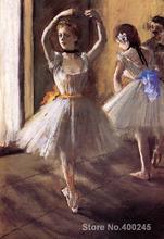 Arte de pared de dos bailarinas en el estudio (escuela de baile), pinturas de Eddie Degas pintadas a mano de alta calidad 2024 - compra barato