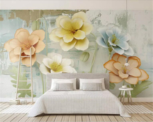 Beibehand-papel de parede 3d com estampa de flor, pintura a óleo, sala de estar, sofá, fundo 3d 2024 - compre barato