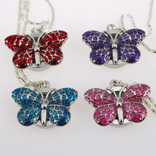 Wholesale Price Bulk 10pcs / Lot Cute Butterfly Girl Ladies Necklace Pendant Pocket Watch Chain Battery Included Gift GL36T 2024 - buy cheap