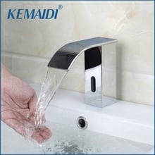 Kemaidi-torneira automática de banheiro com sensor, cascata, pia, cromada, quente e fria, torneira sensível ao toque 2024 - compre barato