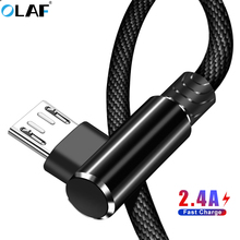OLAF-Cable Micro USB para móvil, cargador de datos de carga rápida de 90 grados, 1M, 2M, 3M, para Samsung, Xiaomi, Redmi, Huawei, teléfono Android 2024 - compra barato