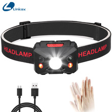 5800 Lumen Motion Sensor LED Headlamp Waterproof Mini USB Rechargeable battery lights Headlight