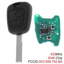 433MHz 2 Buttons ABS Durable Remote Car Key with ID46 Chip and HU83 Blade for Citroen 73373067C / Peugeot  307 2000-2017 2024 - buy cheap