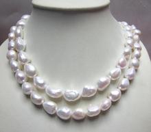 30'' 80cm Women Jewelry natural pearl 10mm white baroque pearl beads necklace real Natural freshwater pearl gift 2024 - buy cheap