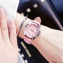 Ulzzang marca de plata de gran esfera relojes de mujer Simple de cuero blanco para mujer reloj de pulsera de cuarzo reloj de moda para mujer reloj femenino 2024 - compra barato