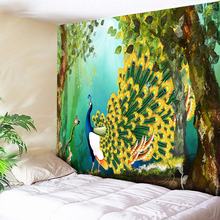 Tapeçaria de parede boêmia, pavão suspenso, retrô, árvores, decoração para casa, tapete de praia, yoga, 150x130cm/150x15 cm/230 x cm 2024 - compre barato