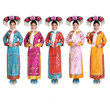 Women Chinese Qing Dynasty Costume Femlae Chinese Princess Dance Costume Embroidered Tang Cheongsam Dress Ancient Clothing 89 2024 - buy cheap