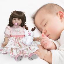 NPK 60 см Моделирование Милая девочка кукла новорожденный Reborn Реалистичная игрушка Рождественский подарок мягкая виниловая Кукла Reborn для маленького мальчика 2024 - купить недорого