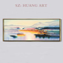 Handpainted oil painting  landscape modern natural scenery oil painting on canvas wall art for  gift The sun has just risen and 2024 - buy cheap