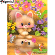 Dispaint Full Square/Round Drill 5D DIY Diamond Painting "Cartoon cat flower" 3D Embroidery Cross Stitch Home Decor Gift A12493 2024 - buy cheap