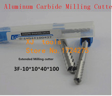 Free Shipping 10.0mm Long End Mill 10*10*32*100L 3 Flutes Aluminum Carbide End mills,Carbide CNC End mill Router Bits,lathe tool 2024 - buy cheap