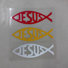 (100 sets  /lot) Wholesale NEW 3 color JESUS vinyl car decals stickers car window stickers car styling 2024 - buy cheap