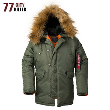 Chaqueta de invierno de alta calidad para hombre, prendas de vestir, cortavientos, cuello de piel, Parka, ropa informal con capucha, abrigo largo, talla XS-2XL 2024 - compra barato