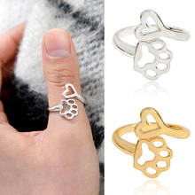 LNRRABC один размер Любовь Собака когти полые женские открытые, кольца на палец золото серебро цвет сплав Средний коктейльное кольцо Модные ювелирные изделия 2024 - купить недорого
