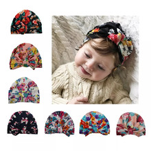 MIXIU Newborn Baby Hat Toddler Baby Boy Girl Turban Warm Cotton Beanie Print Flower Bow Hats Baby Headbands Hair Accessories 2024 - buy cheap