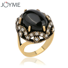 Joyme антикварное обручальное кольцо, черное кольцо, оптовая продажа, золотые стразы, бохо, этнические обручальные кольца для женщин, индийские Винтажные Ювелирные Изделия 2024 - купить недорого