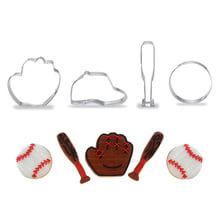 4pcs Creative Baseball Cookie Cutter Set Stainless Steel Baseball Glove Cap Bat Biscuit Sugarcraft Fondant Tools 2024 - buy cheap