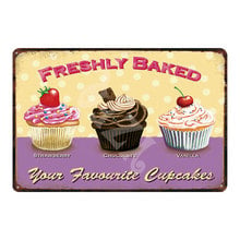 Cupcakes recién horneados, placas de Metal Vintage, letreros de hojalata para comida, cafetería de pared, cocina, artesanía Retro Para el hogar, decoración de DU-2120 2024 - compra barato