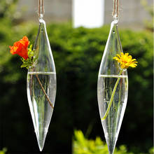 Новое милое прозрачное стекло оливковая форма 1 отверстие цветочное растение подставка подвесная гидропонная ваза домашний офисный, Свадебный декор 2024 - купить недорого