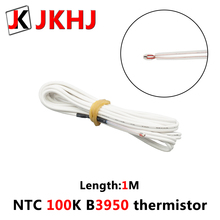 Piezas de impresora 3D hotend NTC 100K B3950, termistor de vidrio sellado tipo 1%, Sensor de temperatura de alta precisión para MK8, longitud calentada 1M 2024 - compra barato