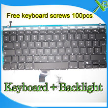 Brand New For MacBook Pro Retina 13.3" A1502 UK keyboard+Backlight Backlit+100pcs keyboard screws 2013-2015 Years 2024 - buy cheap