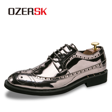 OZERSK Patent Leather Breathable Casual Shoes Men Lace Up High Quality Leather Bullock Shoes Male Footwear Moccasins Zapatillas 2024 - buy cheap