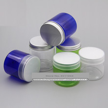 30pcs/lot 50G 80G Blue Cosmetic Cream Plastic Jar Aluminum Lid Empty Green Jar Transparent Packing Box With A Wide Plastic Lid 2024 - buy cheap