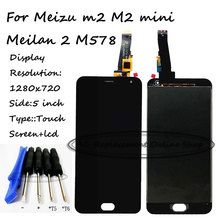 Lcd preto + tp para meizu m2 mini/meilan 2 m578, display lcd com tela de toque digitalizador smartphone + ferramentas gratuitas 2024 - compre barato