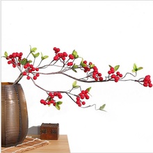 Artificial romã ramo falso espuma flores frutas bagas vermelho cereja bouquet simulação planta casa decoração festa 100cm 2024 - compre barato