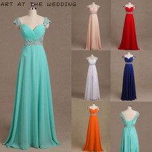 Настоящее изображение, шифоновое длинное вечернее платье с бисером, синее, зеленое, розовое, красное, черное, белое, оранжевое торжественное платье, элегантное вечернее платье 2024 - купить недорого