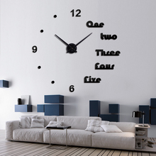 Reloj de pared decorativo de cuarzo para sala de estar, nuevo accesorio moderno con pegatinas 3d acrílicas y letras, diseño de 2019 2024 - compra barato
