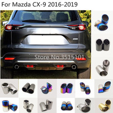 Car Protect Stainless Steel Cover Muffler Pipe Outlet Dedicate Exhaust Tip Tail 2pcs For Mazda CX-9 CX9 2016 2017 2018 2019 2020 2024 - buy cheap