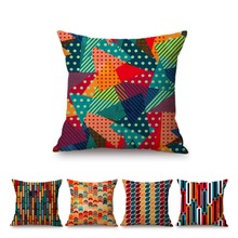 Orange Warm Color Tone Geometric Indoor Sofa Pillow Cover Winter Nordic Triangle Dots Half Circle Design Pattern Cushion Cover 2024 - buy cheap