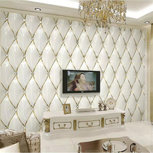 Beibehang-papel tapiz personalizado 3d, mural de lujo de cristal dorado rómbico, costura 3d, bolsa suave europea, Fondo de papeles tapiz decoración del hogar 2024 - compra barato